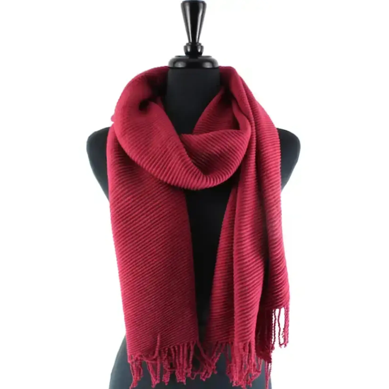 Pretty Persuasions Ocean Morn Pleated Scarf In Wine