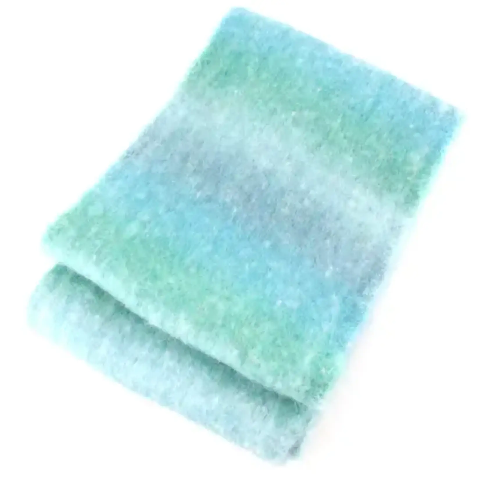 Pretty Persuasions Gentle Song Scarf w/Stripe & Fringe in Greens/Blue