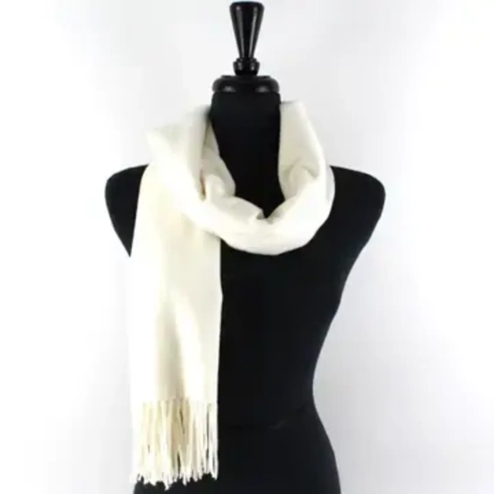 Pretty Persuasions Solid Color Cozy Soft Scarf In Ivory