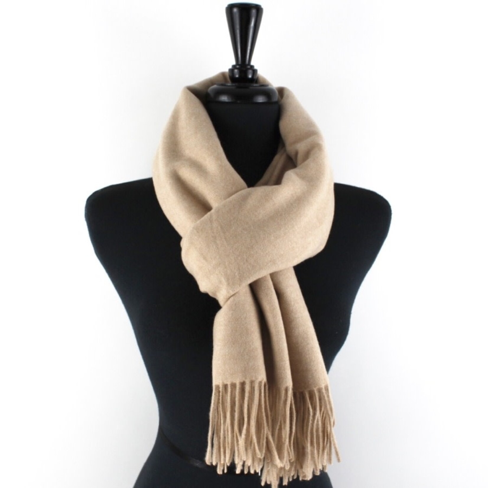 Pretty Persuasions Solid Color Cozy Soft Scarf In Beige