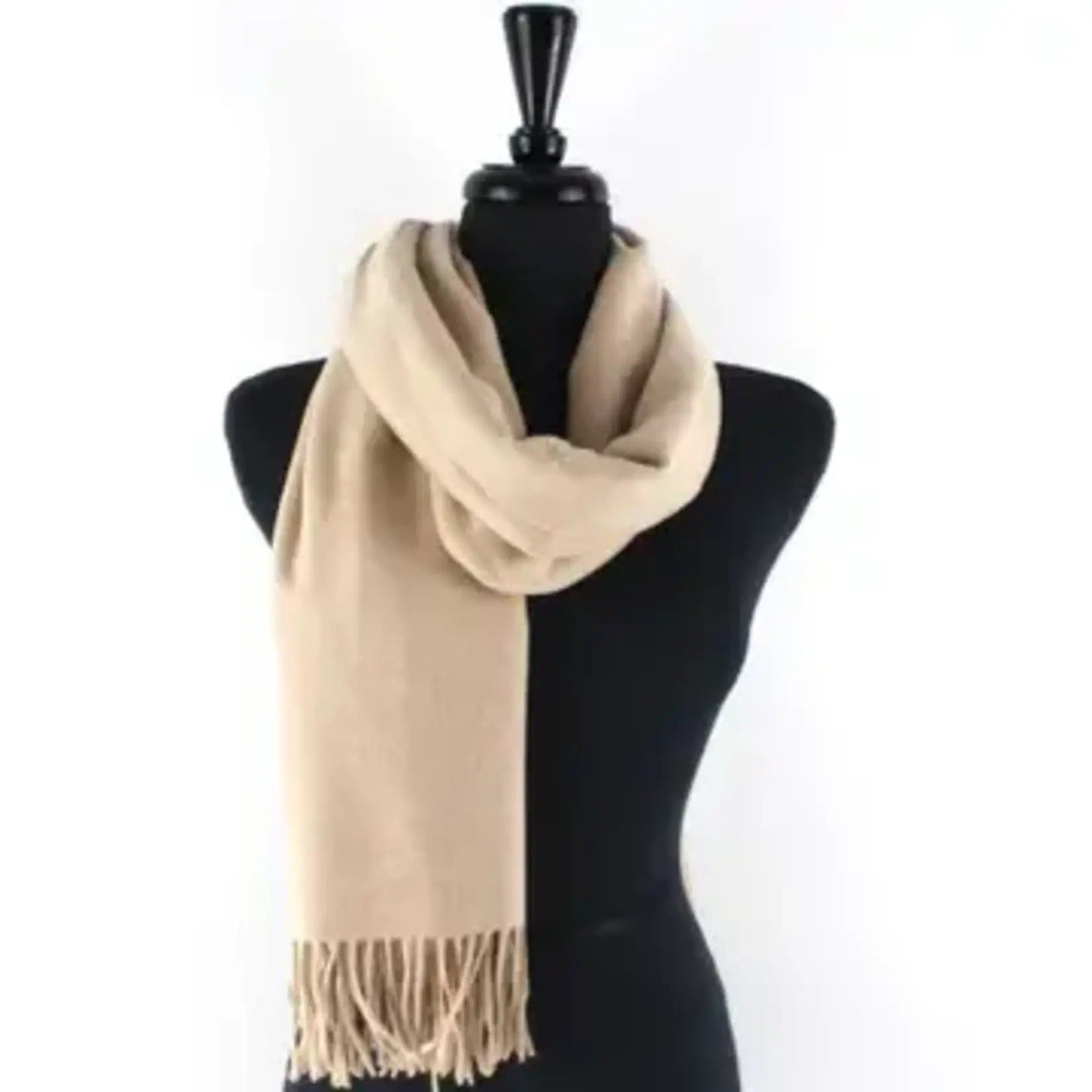 Pretty Persuasions Solid Color Cozy Soft Scarf In Beige