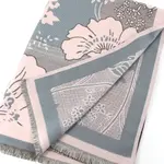 Pretty Persuasions Polyester Reversible Large Floral Scarf in Pink/Ivory