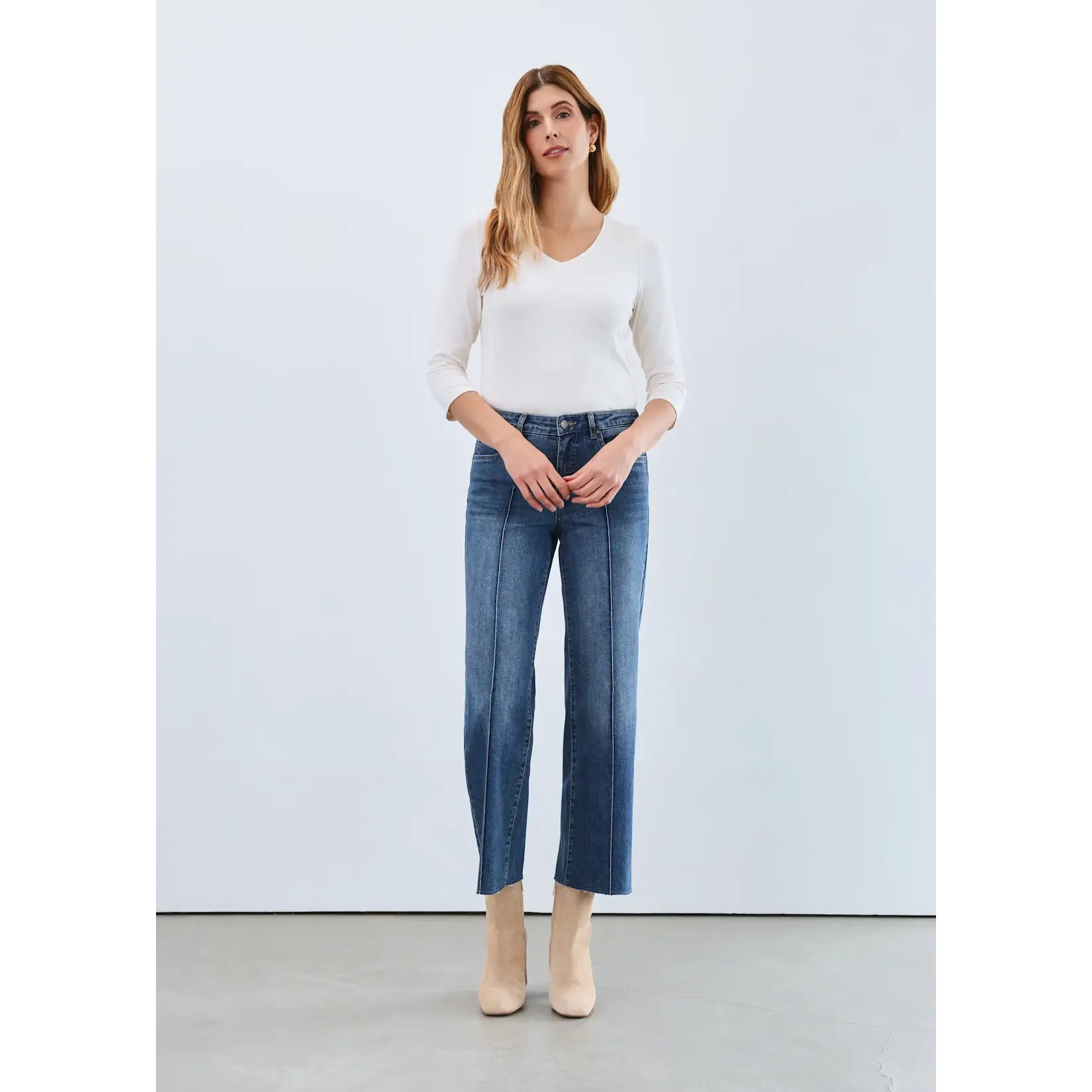 FDJ Olivia Wide Ankle in Vintage Wash