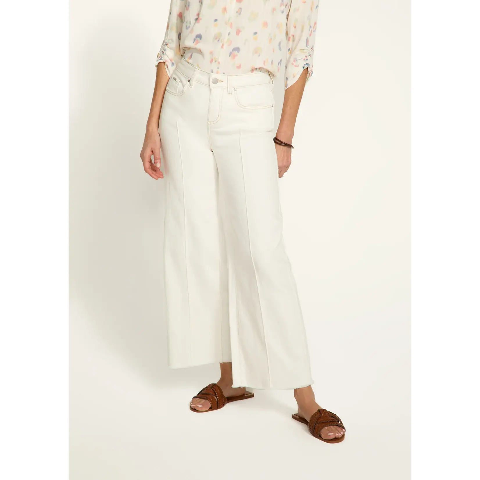 FDJ Olivia Wide Leg Ankle Jeans in Ivory