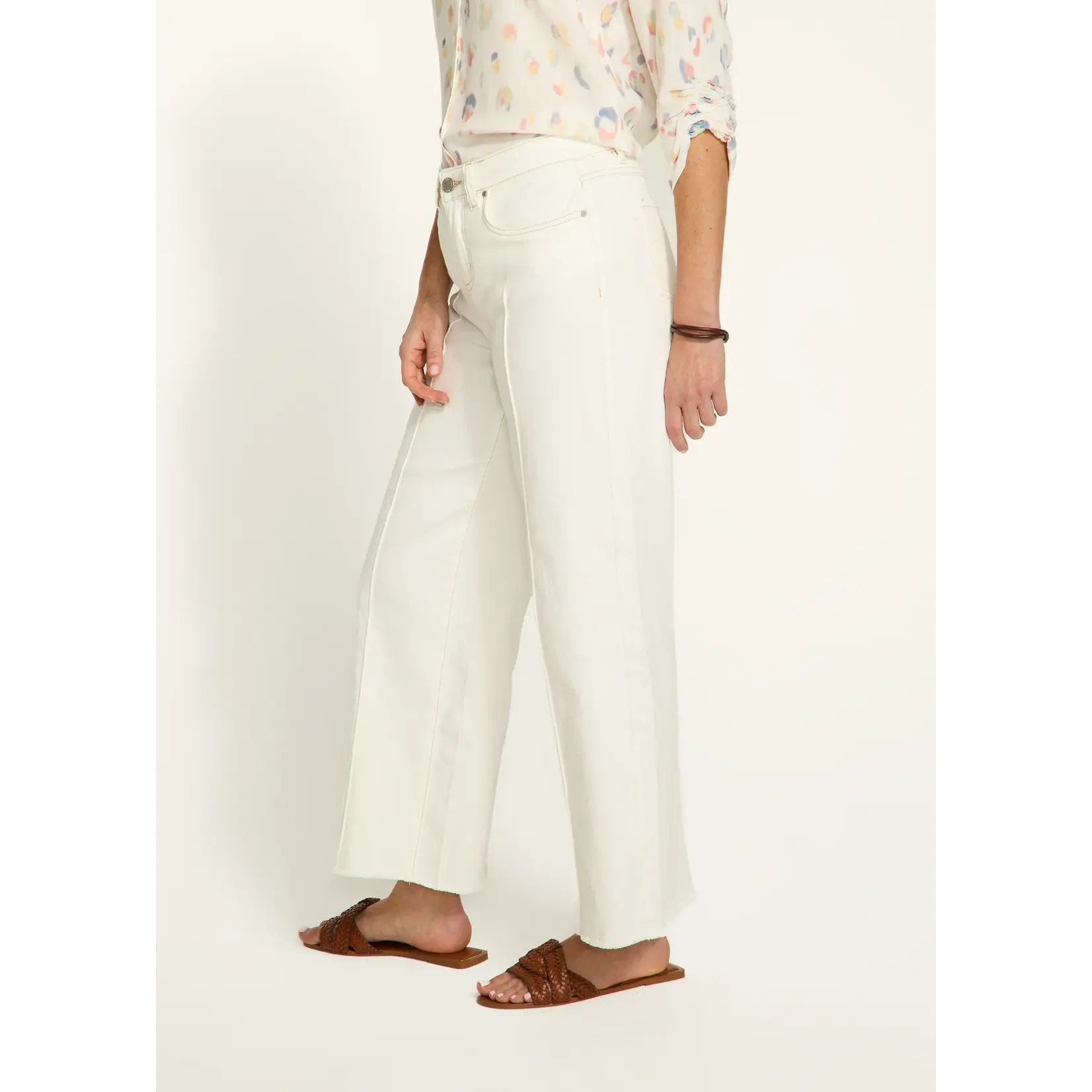 FDJ Olivia Wide Leg Ankle Jeans in Ivory