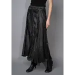 Crinkled Long Skirt in Black