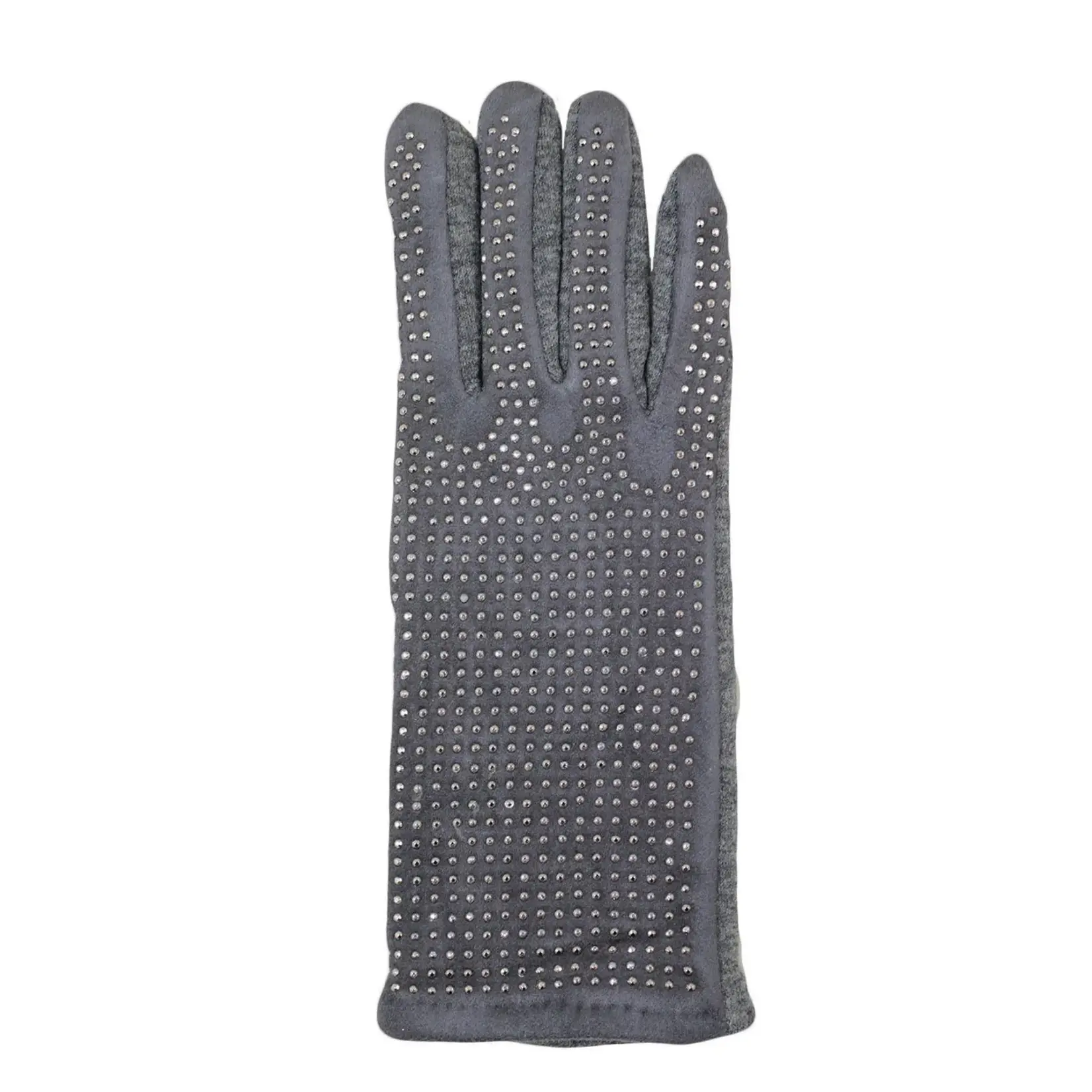 Jeanne Simmons Texting Rhinestone Gloves In Grey