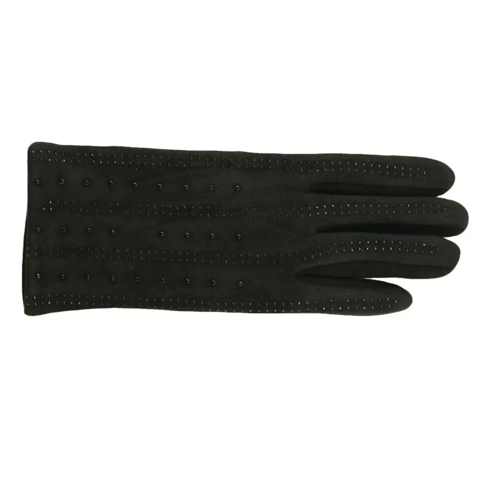 Jeanne Simmons Texting Rhinestone Striped Gloves In Black