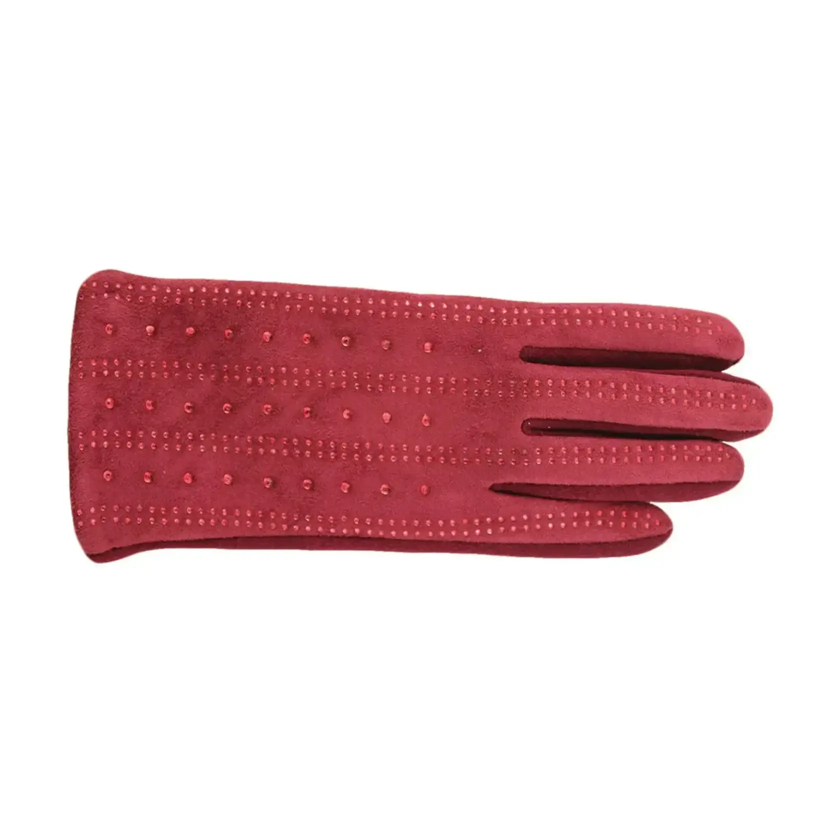 Jeanne Simmons Texting Rhinestone Striped Gloves In Red