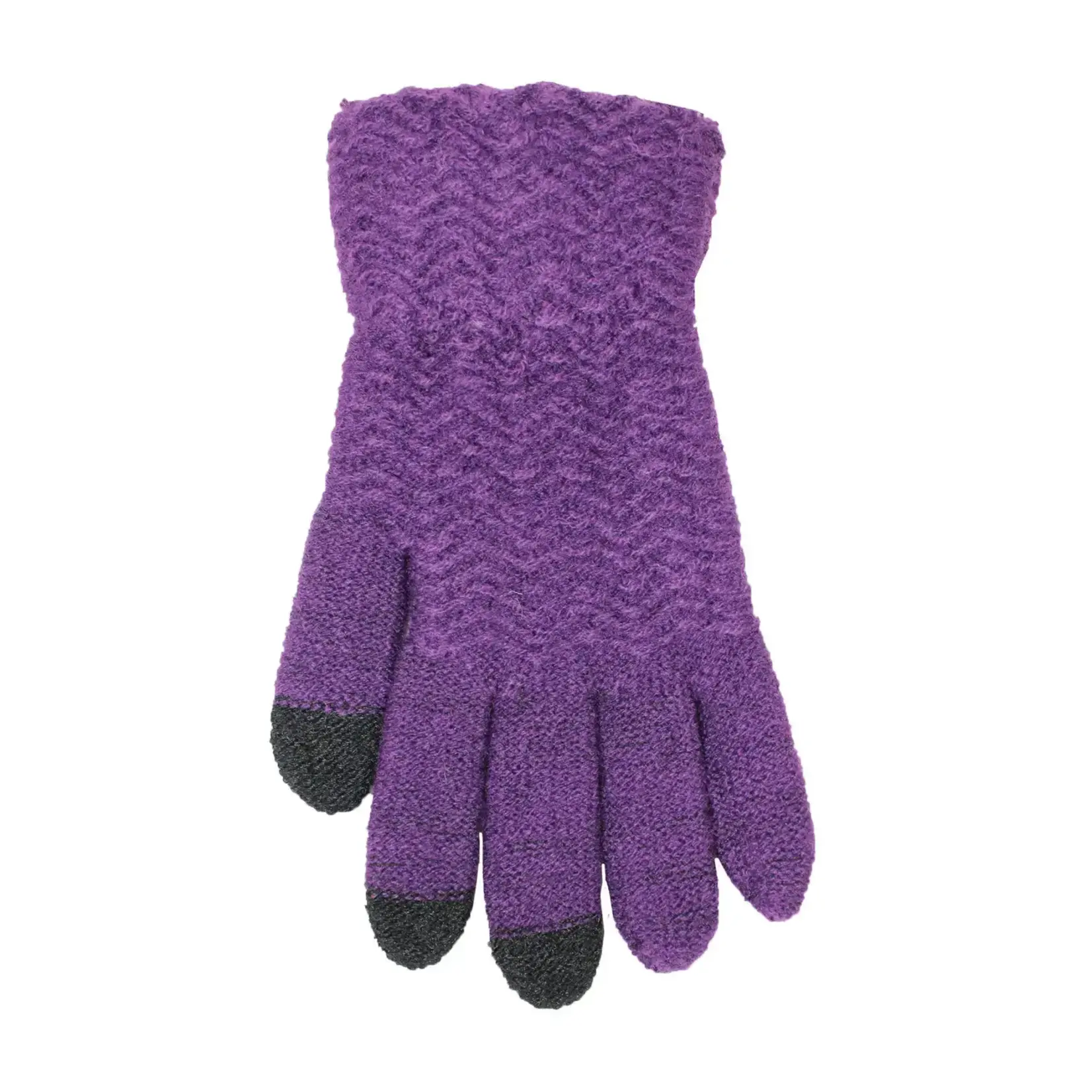 Jeanne Simmons Zigzag Knit Texting Gloves In Purple