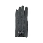 Jeanne Simmons SuedelikeTop/Jersey Stitch Plthr Bow Text Gloves in Black