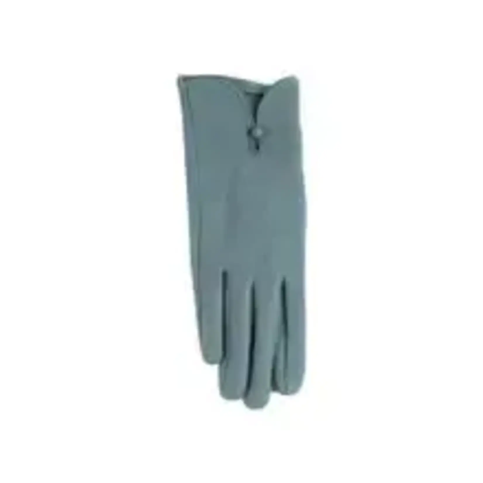 Jeanne Simmons Teal Texting Gloves w/ Faux Leather Bow and Trim