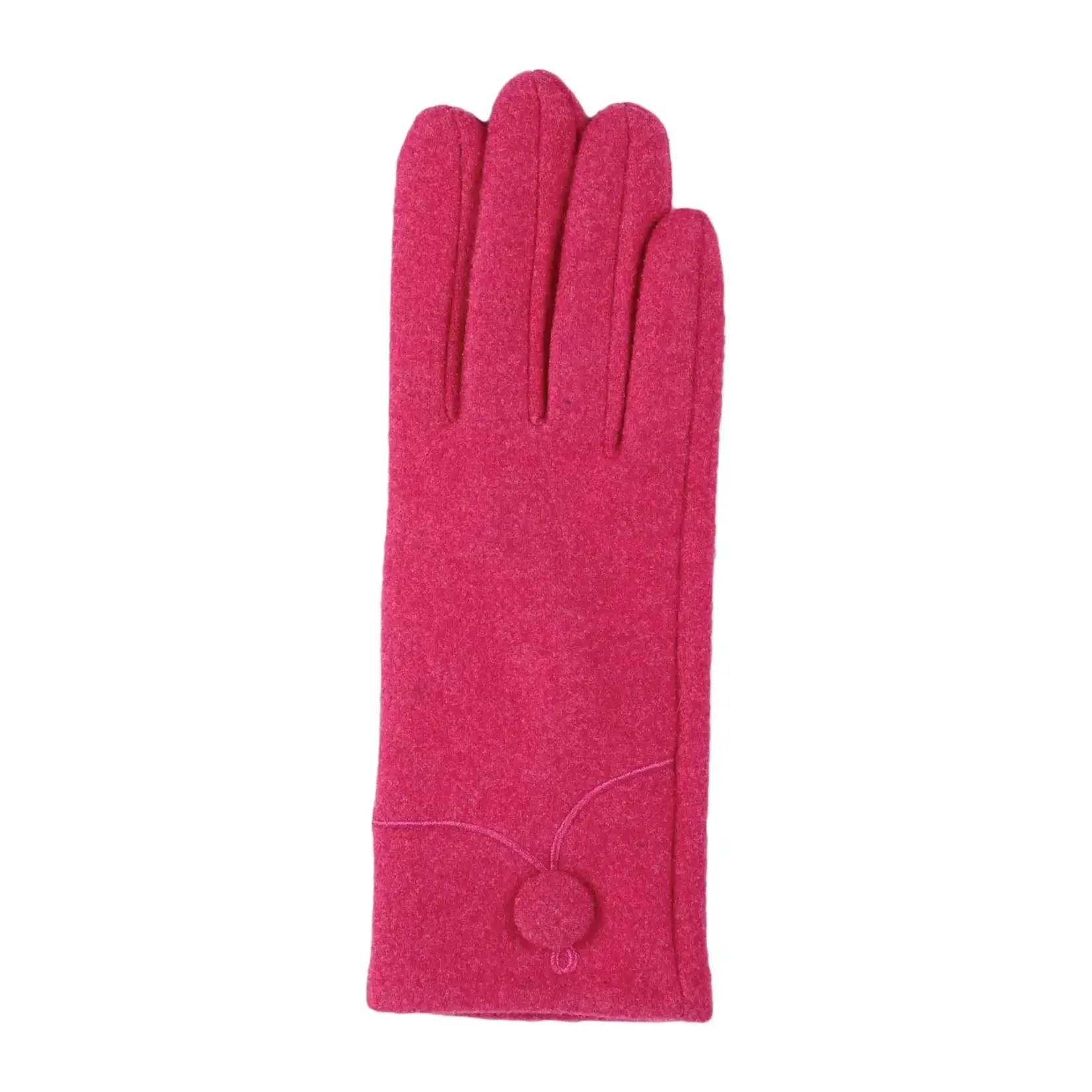 Jeanne Simmons Faux Wool Button Texting Glove in Fuchsia