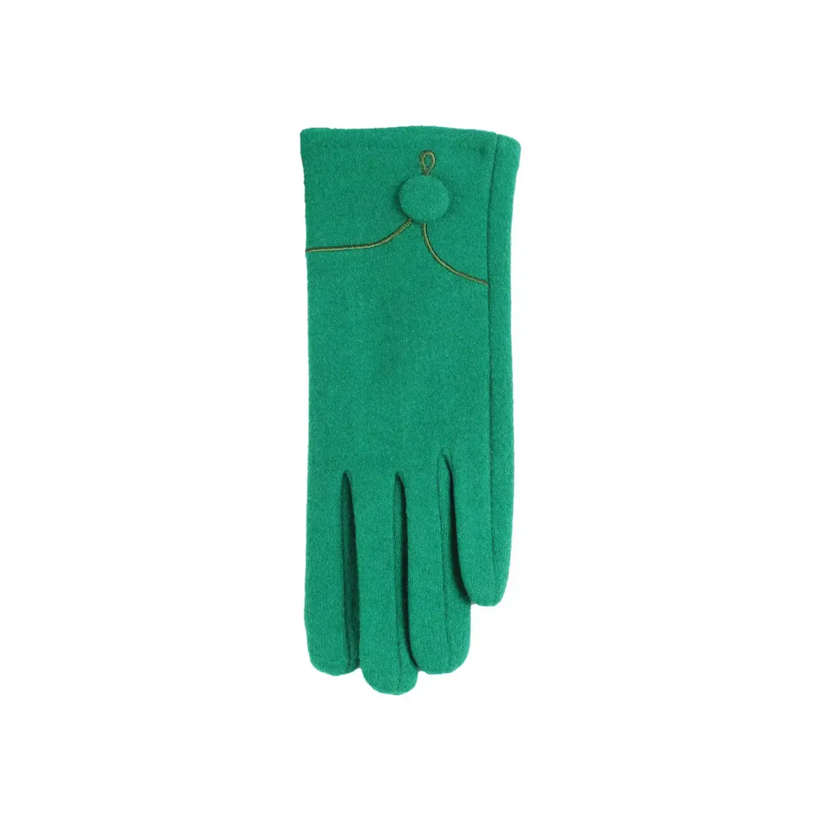 Jeanne Simmons Faux Wool Button Texting Glove in Green