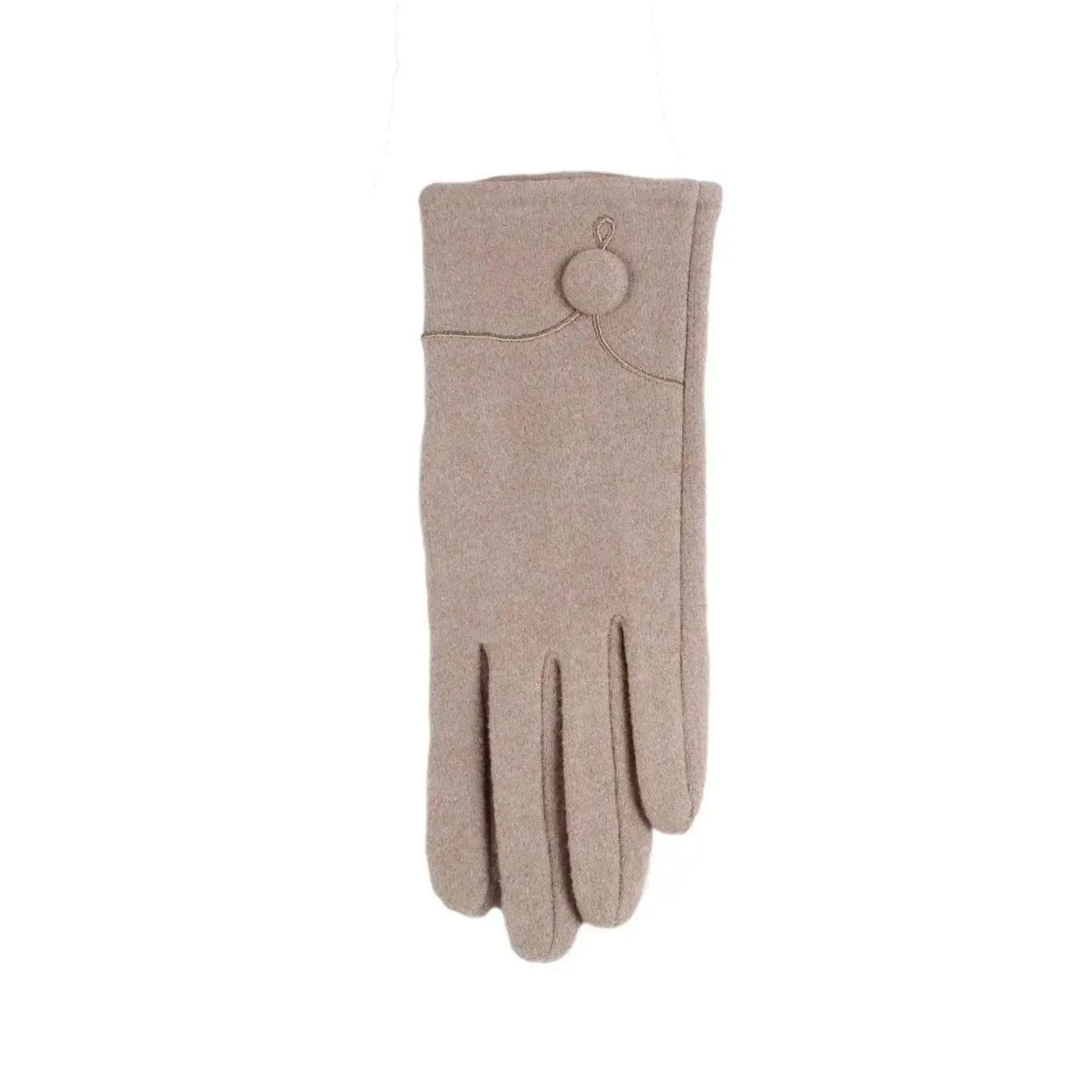Jeanne Simmons Faux Wool Button Texting Glove in Taupe