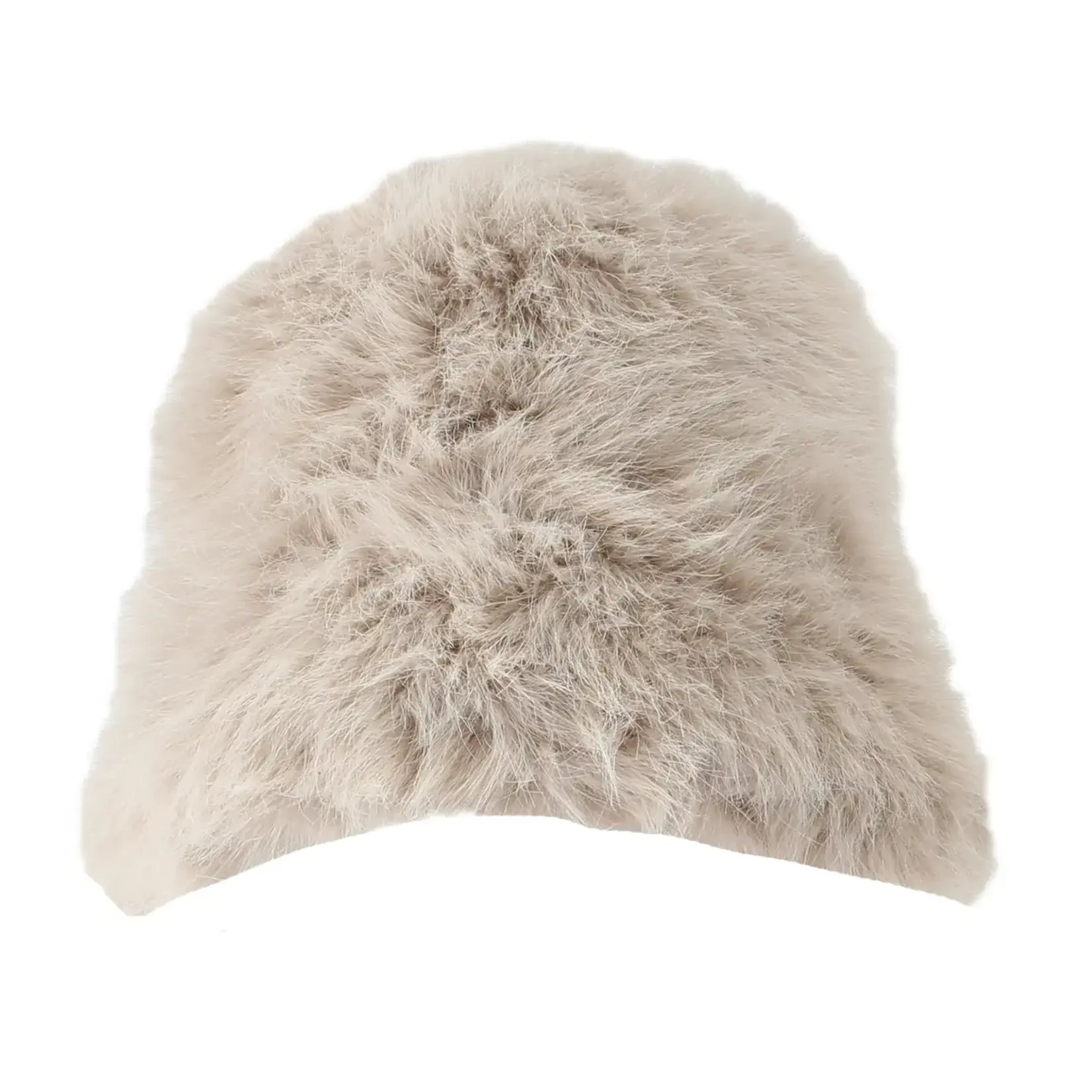 Jeanne Simmons Faux Fur Shaggy Bucket Hat in Taupe