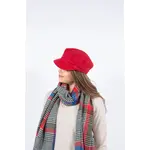 Jeanne Simmons Poly Fleece Lined Newsboy Cap in Red