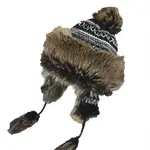 Jeanne Simmons Knit Faux Fur Trapper in Black Pattern