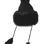 Jeanne Simmons Knit Faux Fur Trapper in Black