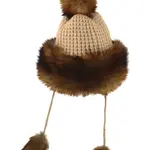 Jeanne Simmons Knit Faux Fur Trapper in Tan