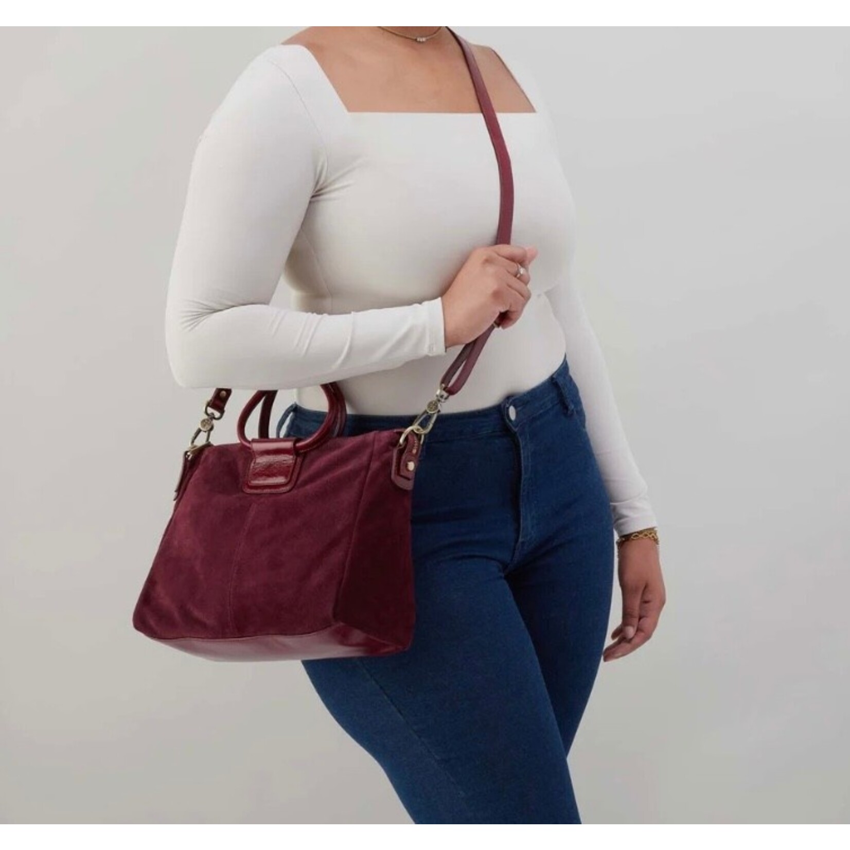HOBO Sheila Medium Satchel in Prairie Garnet