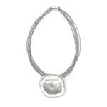 Sea Lily Silver PW Necklace w/ Silver Disc