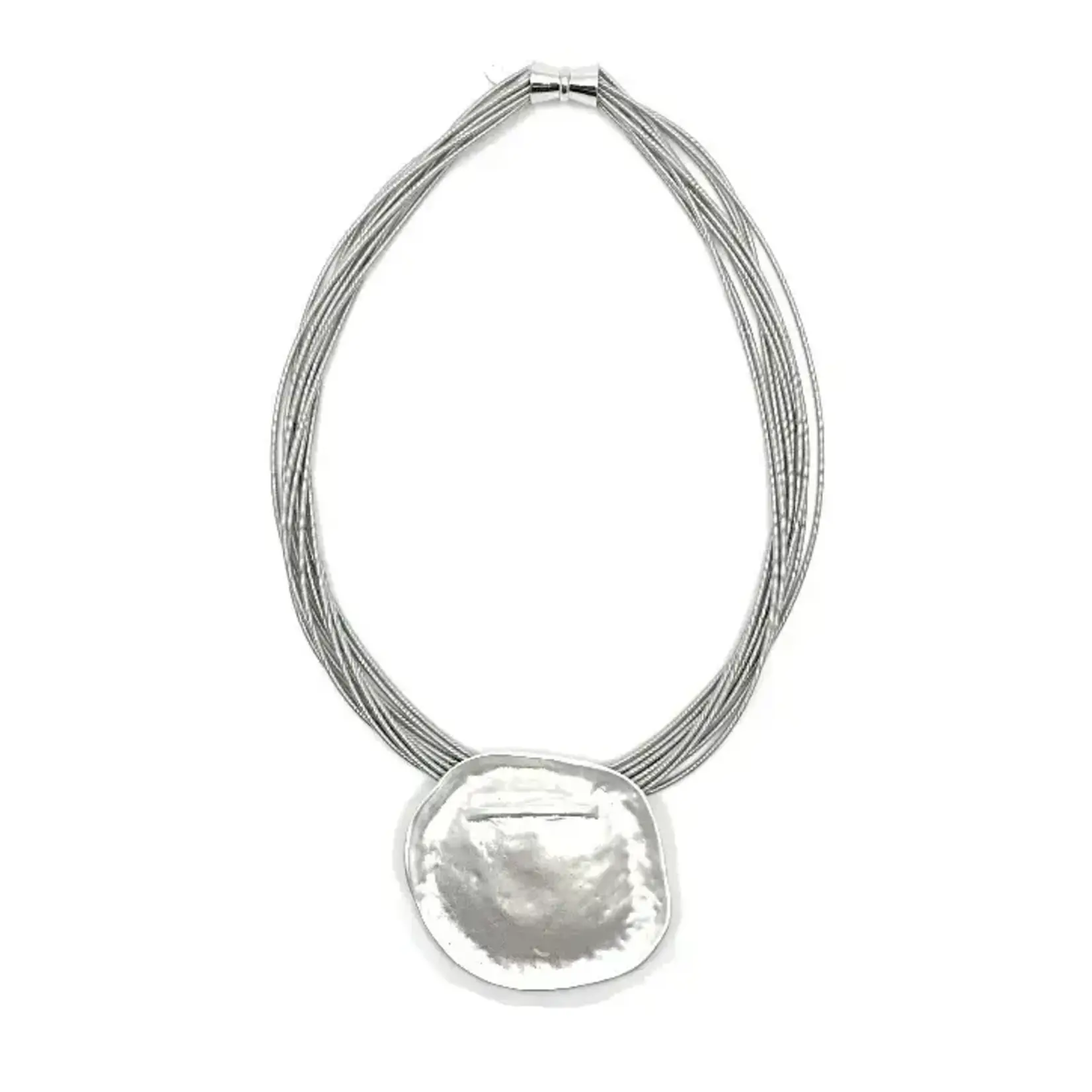 Sea Lily Silver PW Necklace w/ Silver Disc
