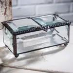 J Devlin Glass Clear Beveled Trinket Jewelry Decorative Keepsake
