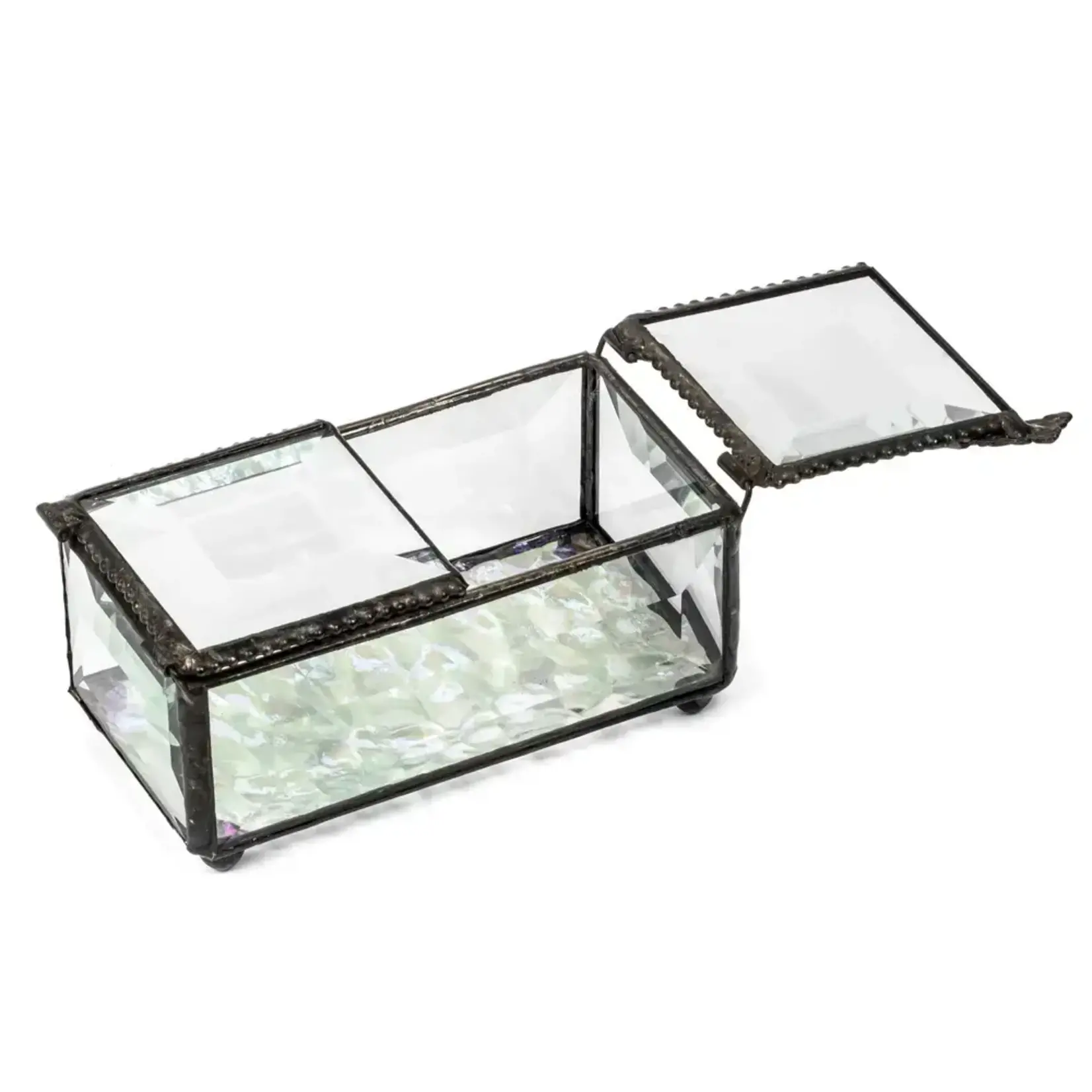 J Devlin Glass Clear Beveled Trinket Jewelry Decorative Keepsake