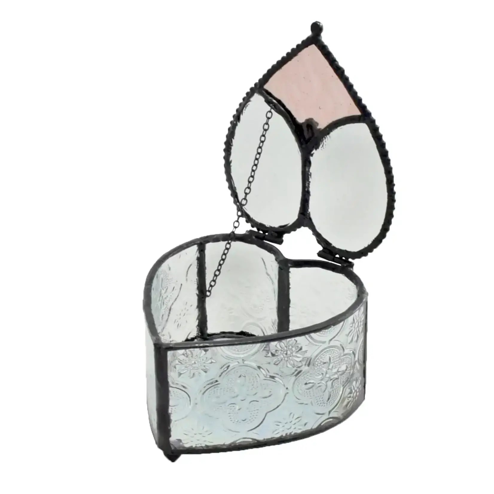 J Devlin Glass Heart Box - Jewelry Keepsake Display