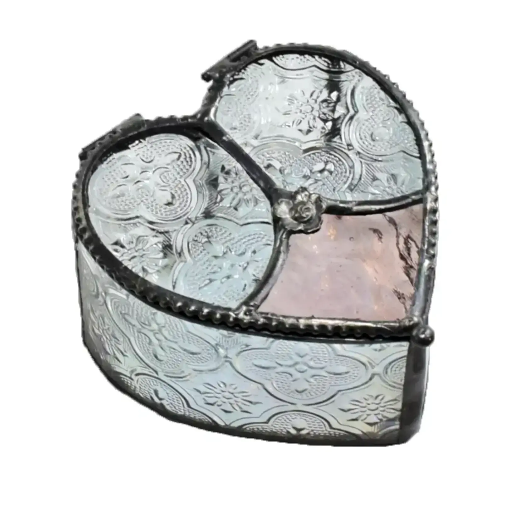 J Devlin Glass Heart Box - Jewelry Keepsake Display