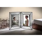 J Devlin Glass Vintage Glass Double Picture Frame 4x6 vertical