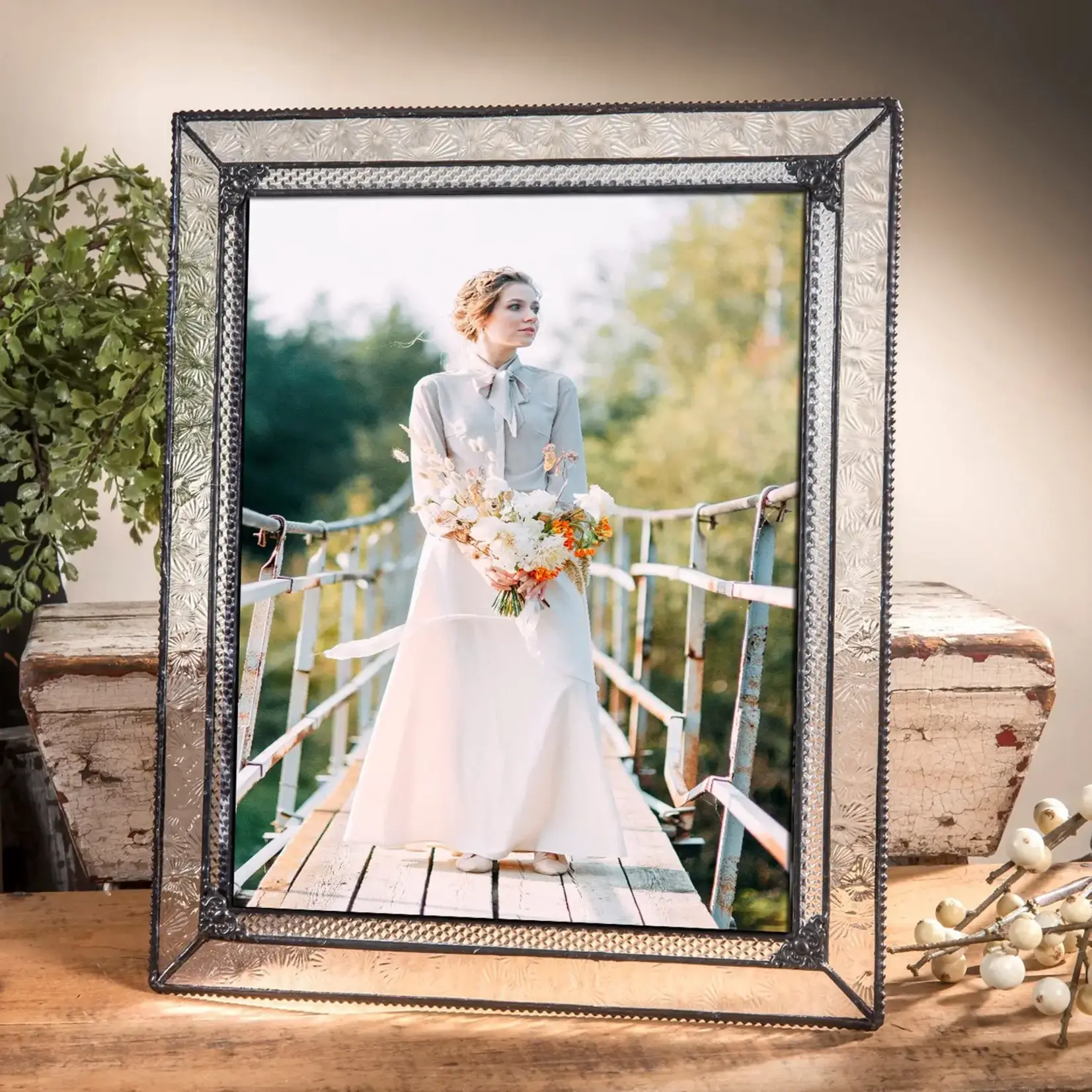 J Devlin Glass Vintage Wedding Picture Frame 8x10 H/V