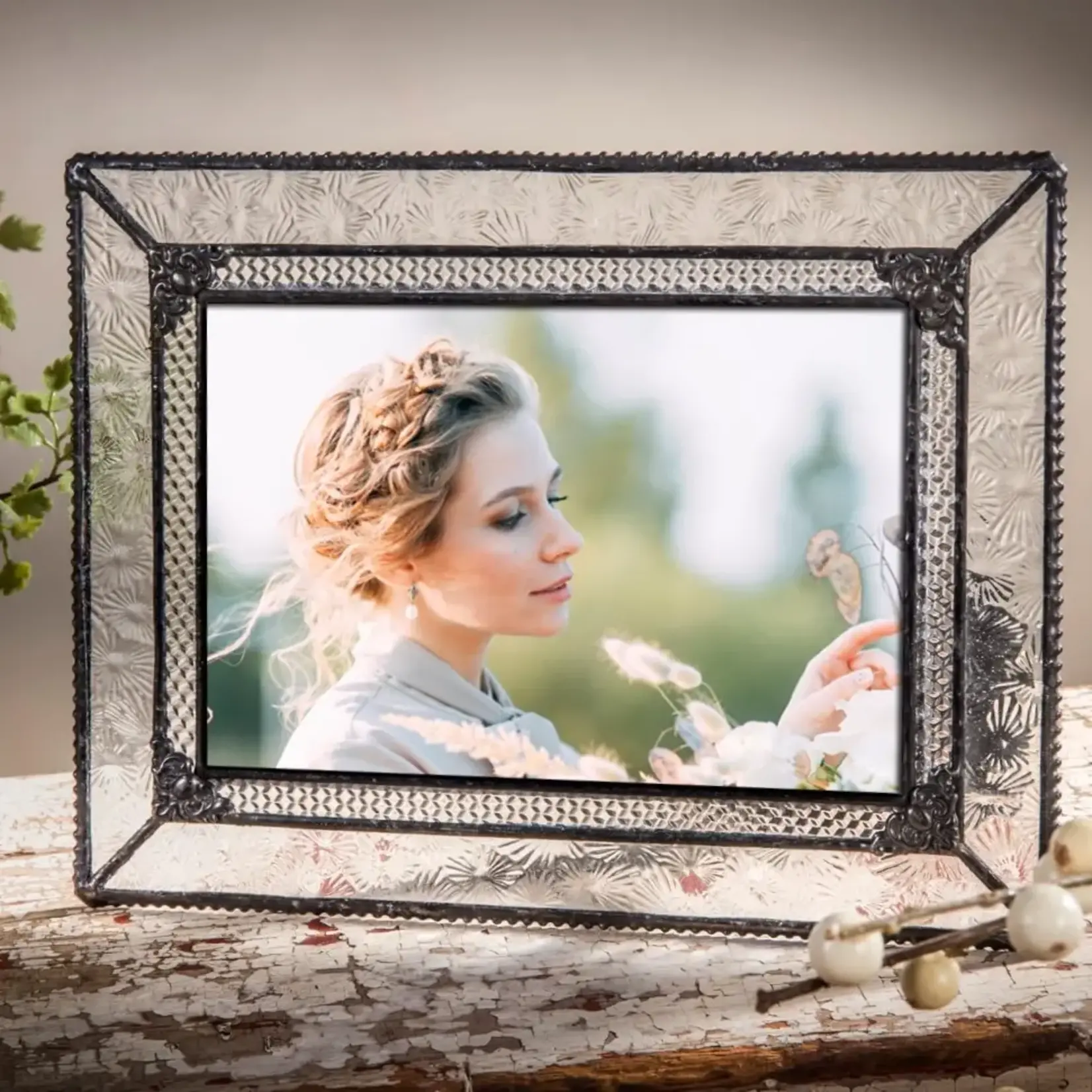 J Devlin Glass Vintage Wedding Picture Frame 5x7 H/V