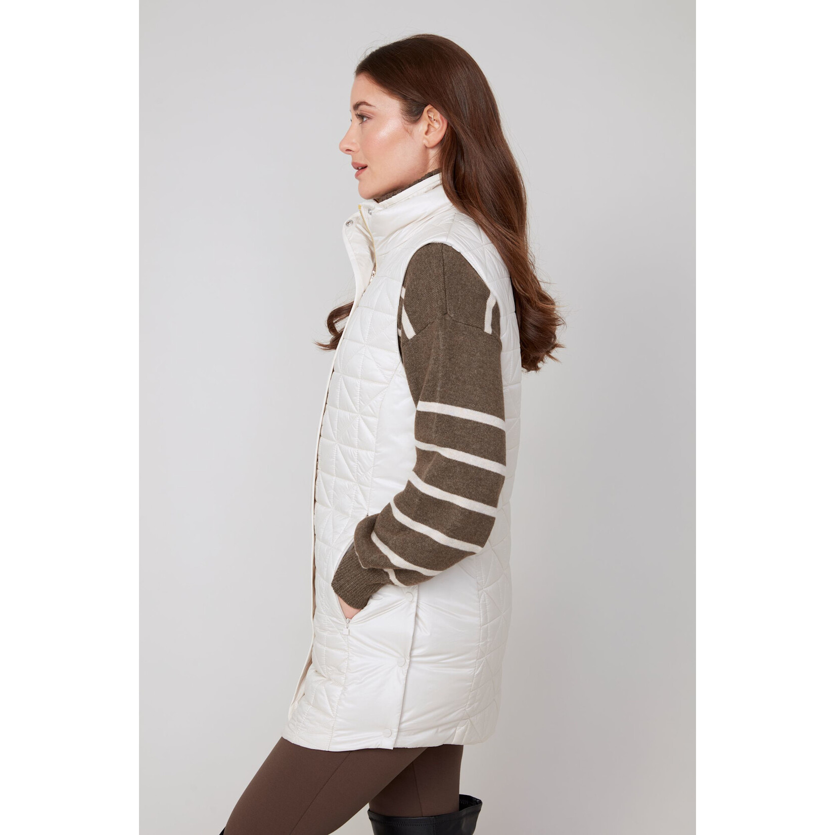 Woven Vest in Oyster