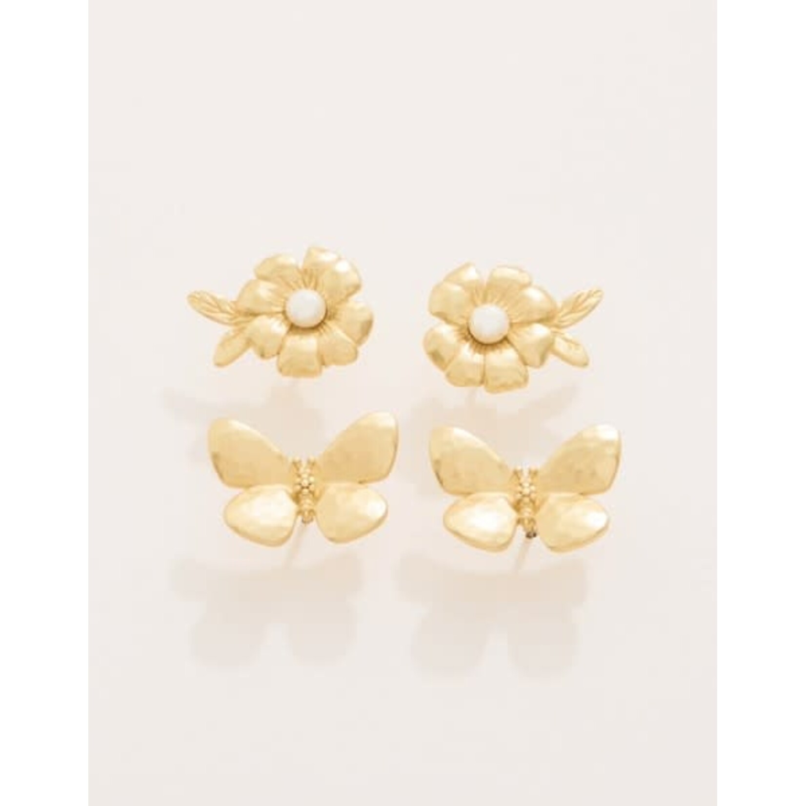 Spartina Posy Party Stud Earrings Set Gold