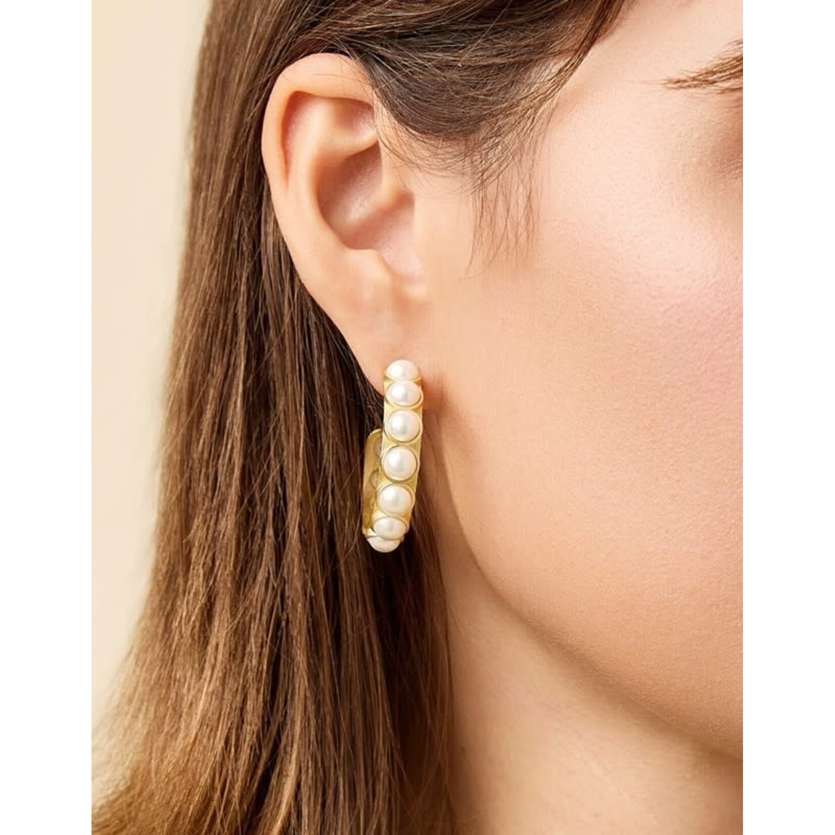 Spartina Anna Hoop Earrings Pearl