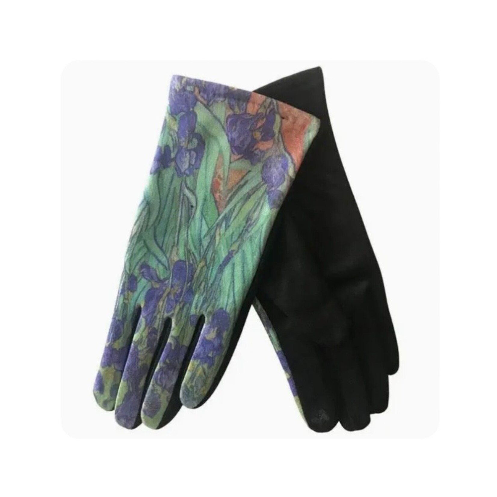 Magic Scarf Art Inspired Touch Screen Gloves - Purple Iris