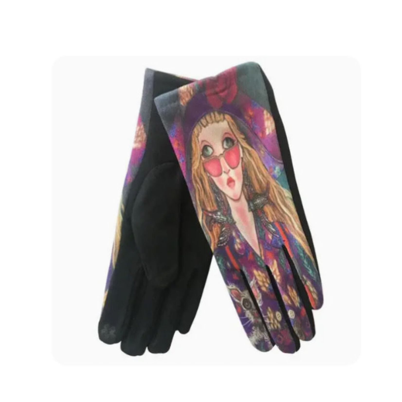 Magic Scarf Art Inspired Touch Screen Gloves - Sunglasses Girl