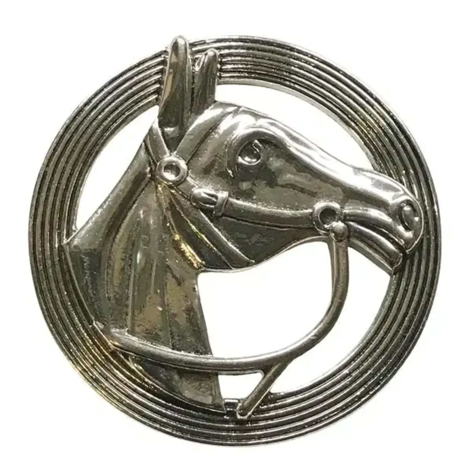 Magic Scarf Silver Horse Head Magnetic Brooch