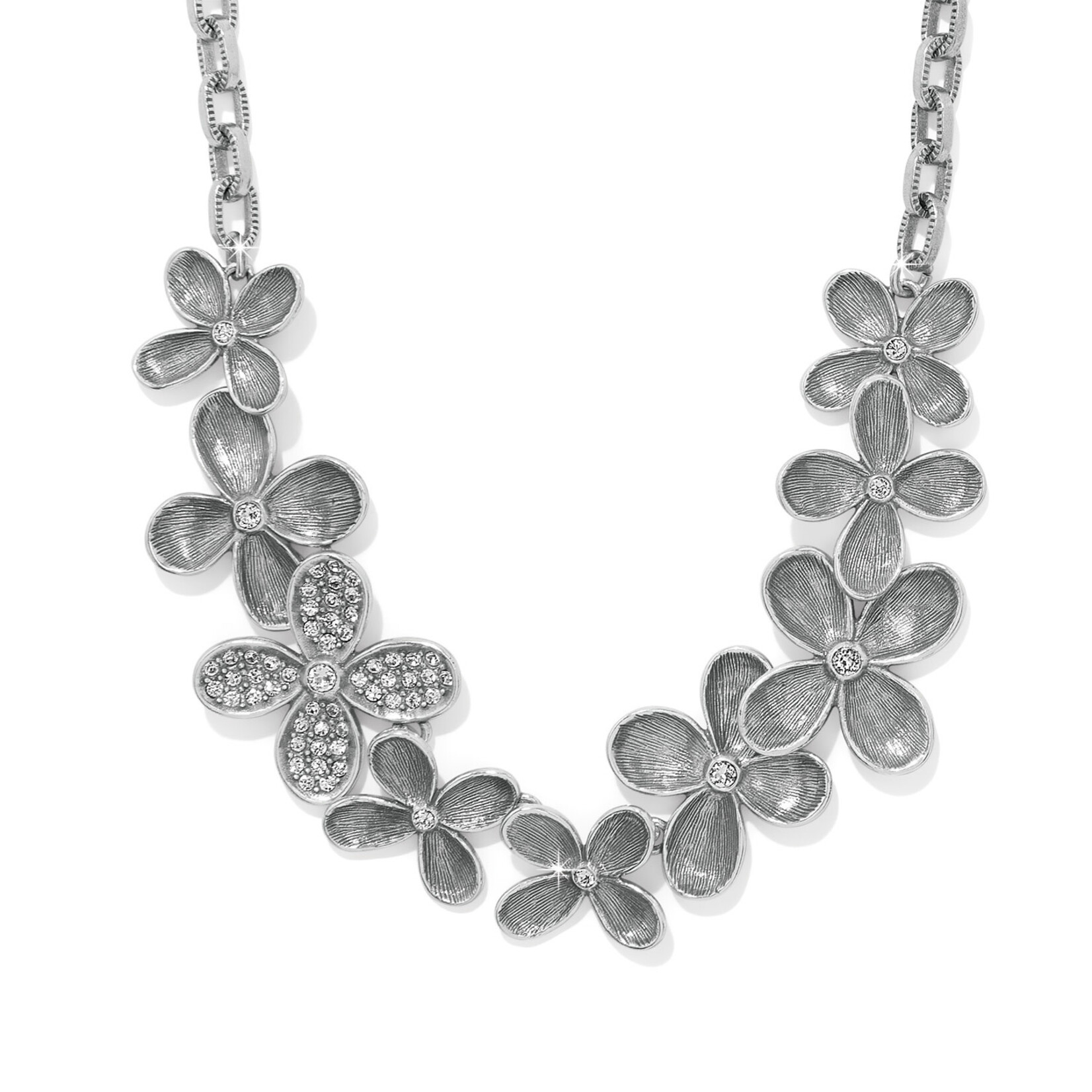 Brighton Everbloom Petal Pave Silver Necklace