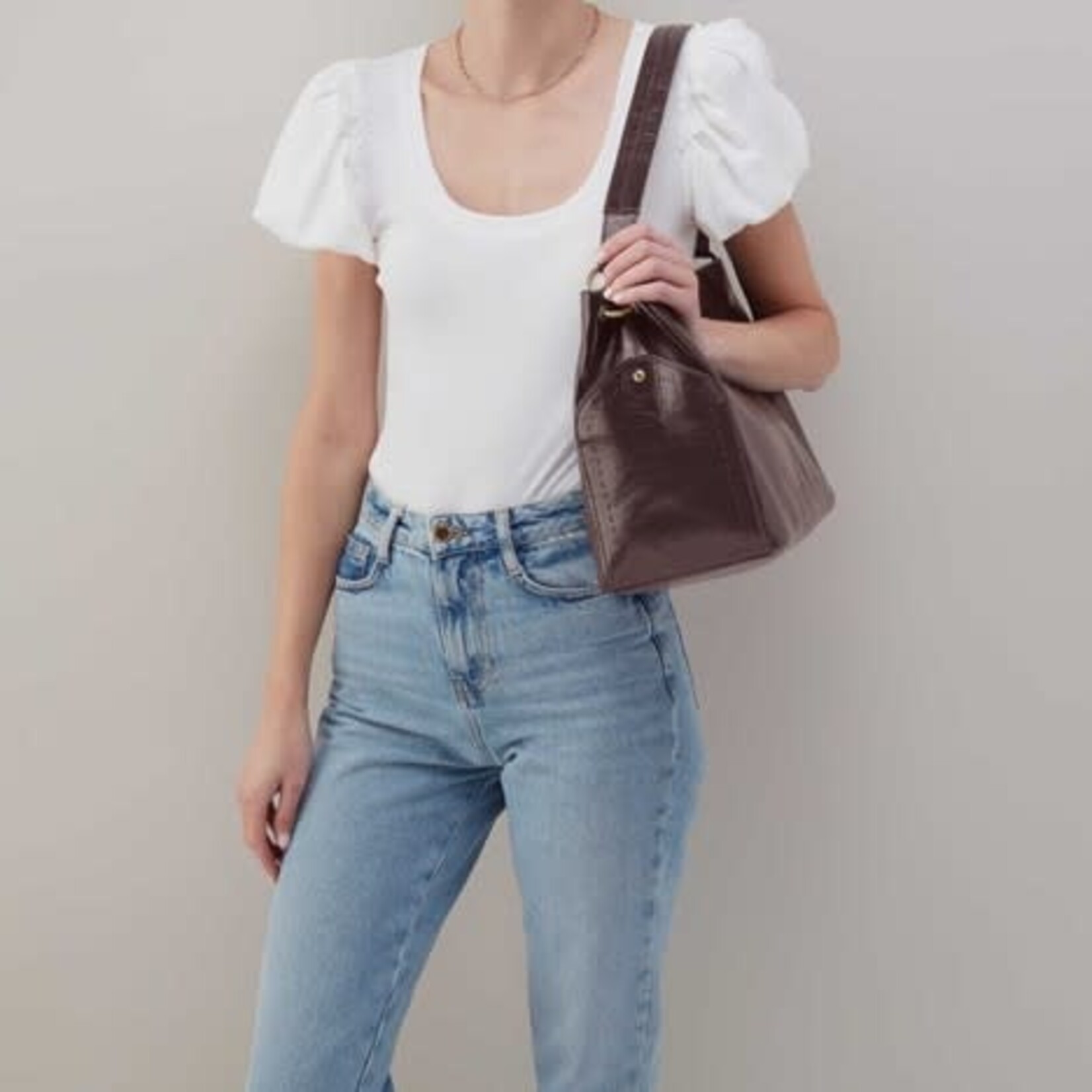 HOBO Seneca Polished Leather Shoulder Bag in Hearthstone