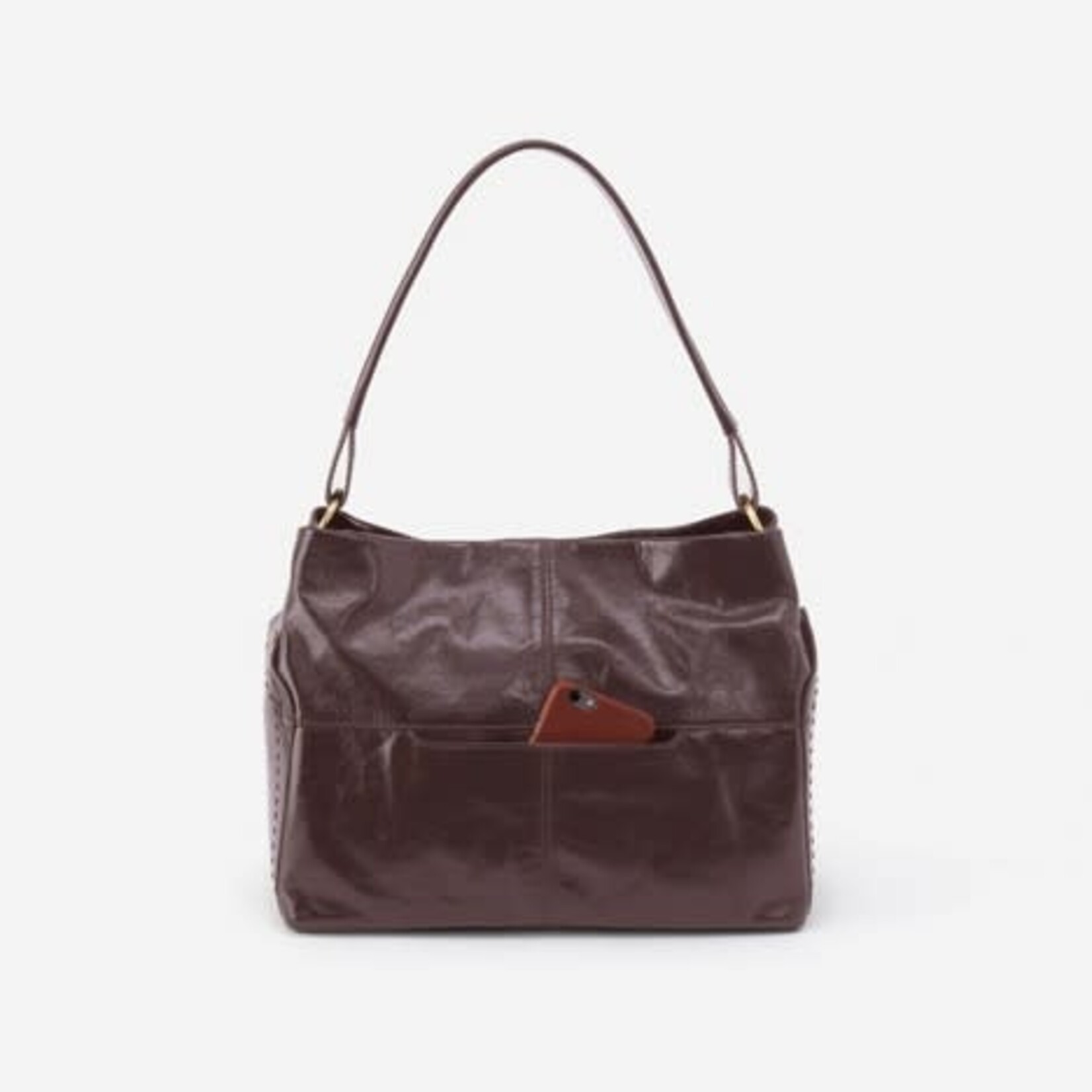 HOBO Seneca Polished Leather Shoulder Bag in Hearthstone