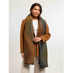 V. Fraas Glittering Pleated Scarf w/ Wave Design in Moonlight Ocean