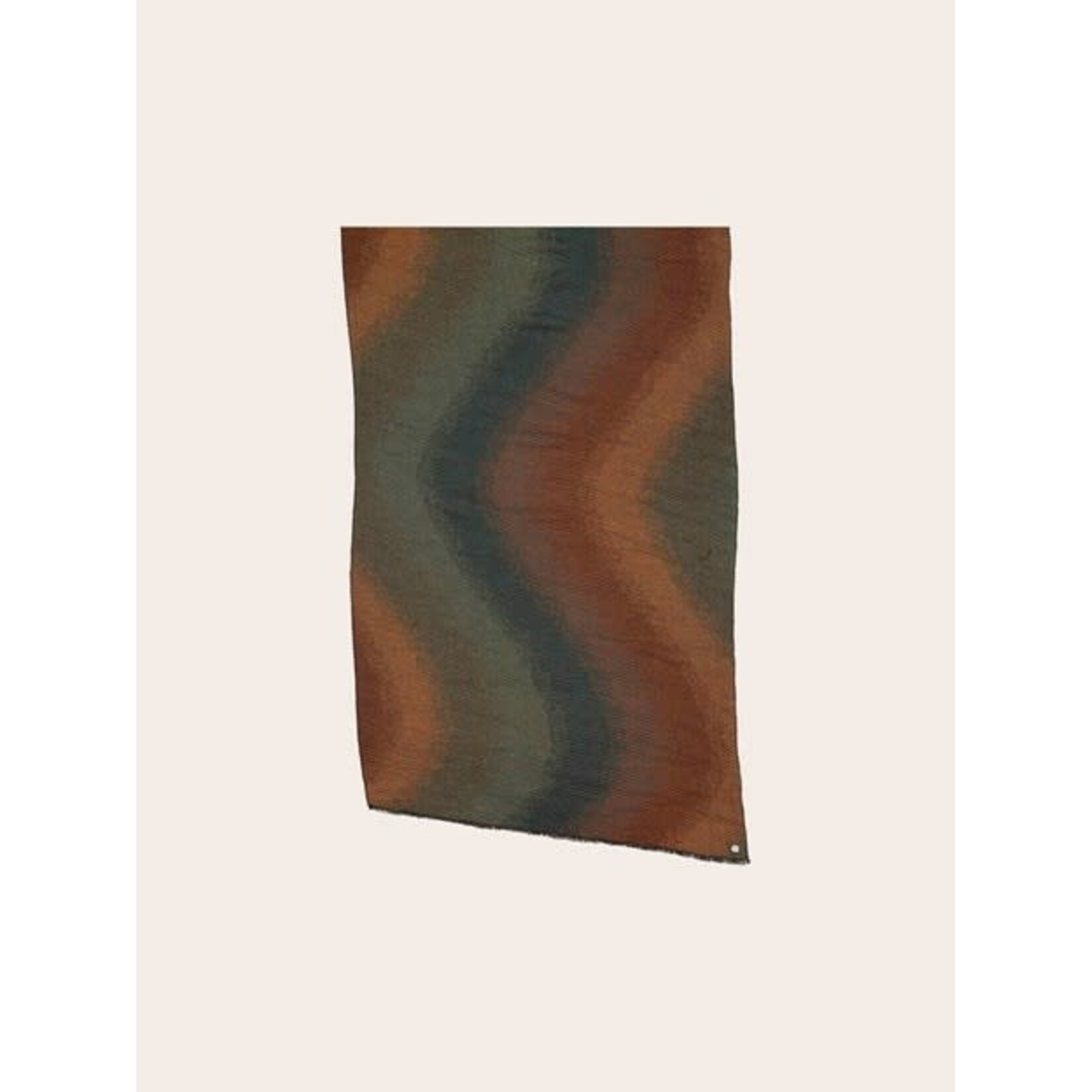 V. Fraas Glittering Pleated Scarf w/ Wave Design in Moonlight Ocean