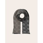 V. Fraas Glittering Pleated Scarf w/ Geometric Pattern in Sand