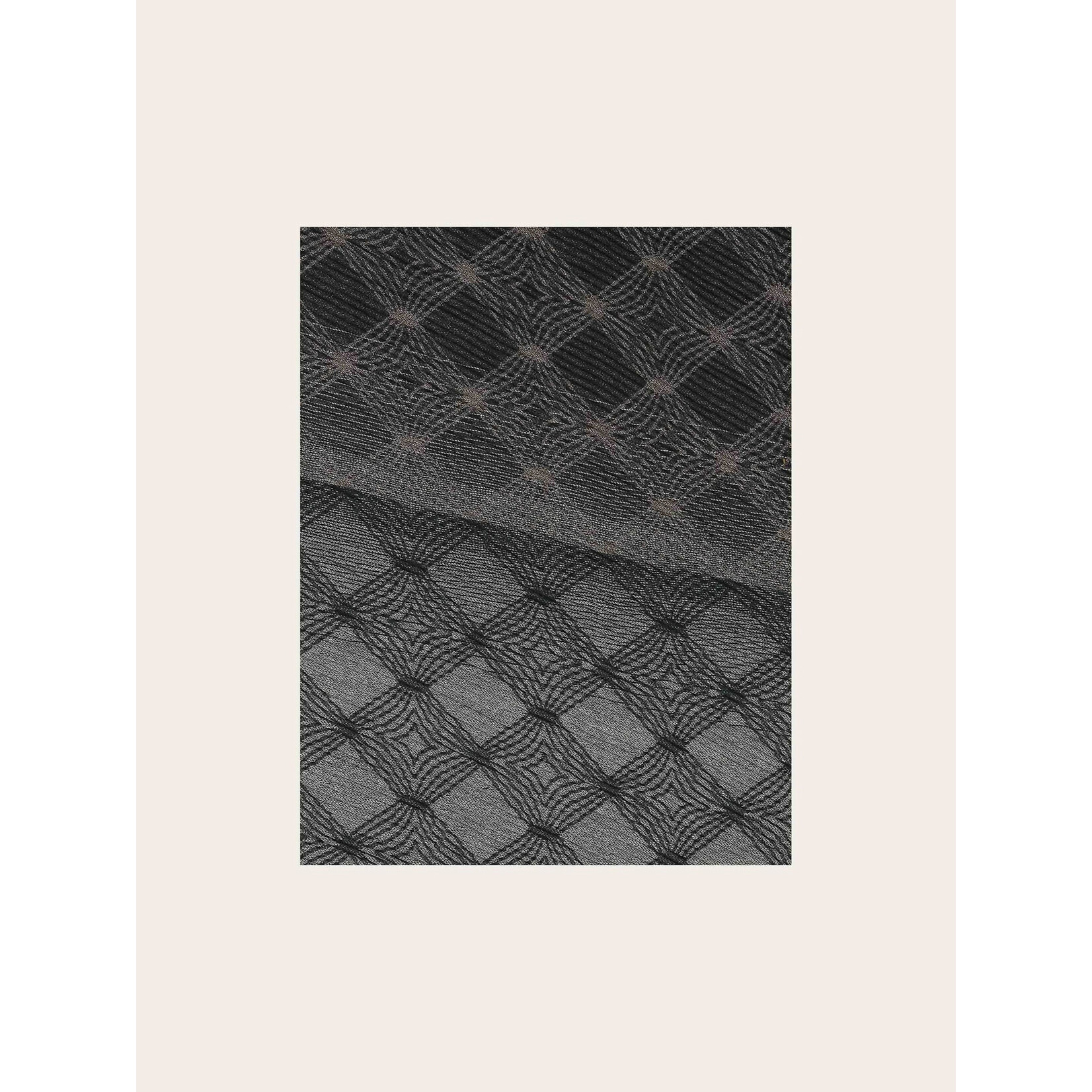 V. Fraas Glittering Pleated Scarf w/ Geometric Pattern in Sand