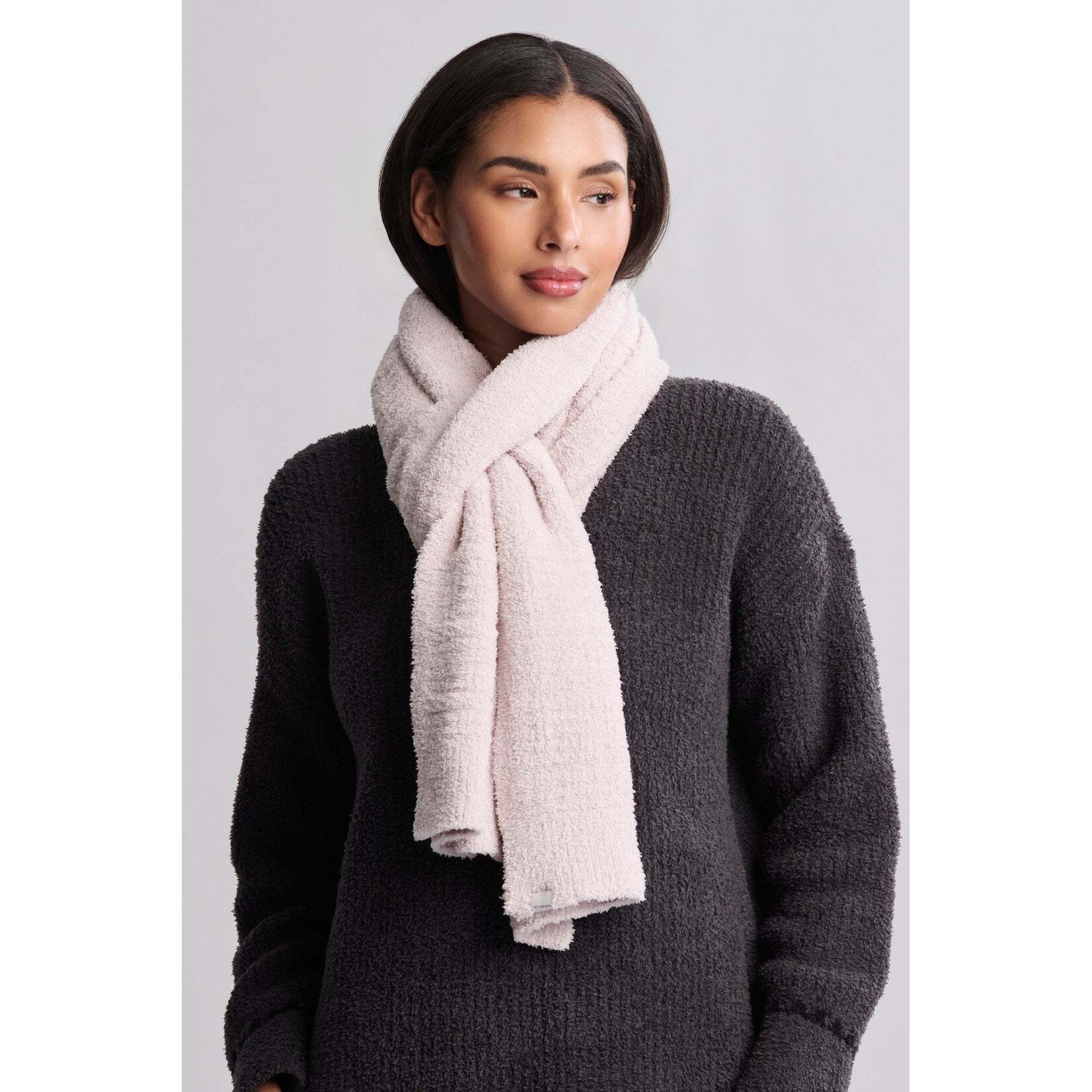 Barefoot Dreams CozyChic Grid Scarf in Stone