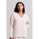 Barefoot Dreams CozyChic V-Neck Sweater in Sand Dune