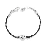 Brighton Interlok Single Knot Leather Black Bracelet